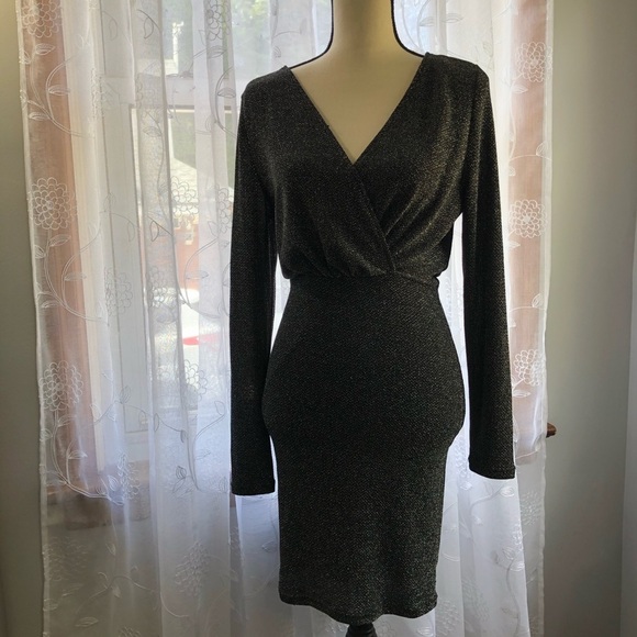 Noir by YDE sparkly LBD SZ M  midi/mini black - Picture 2 of 12